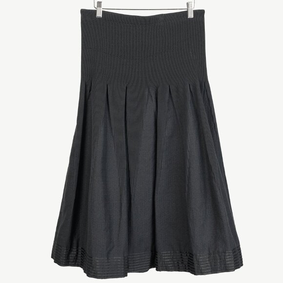 Annette Gortz Dresses & Skirts - Annette Gortz Folk Black Wool-Blend Shirred A-Line Skirt
